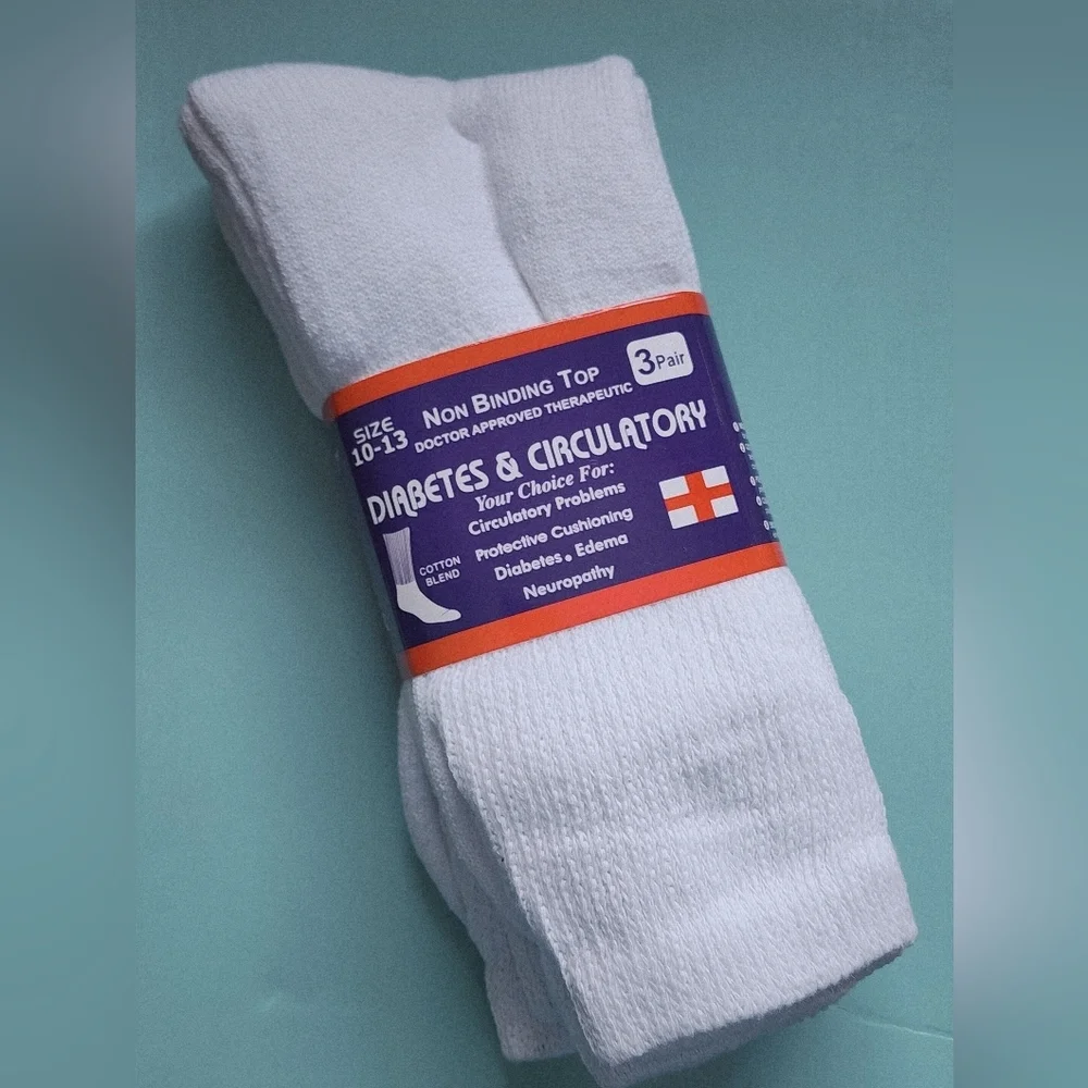 Diabetes & Circutlatory Non-Binding Socks Doctor Approved Men's 10-13 (NEW)
